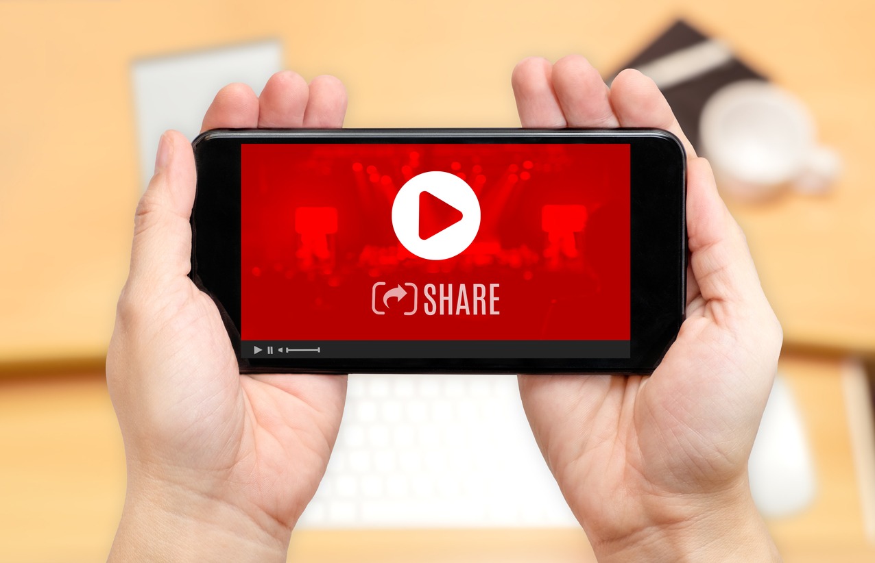 YouTube app open on an iPhone