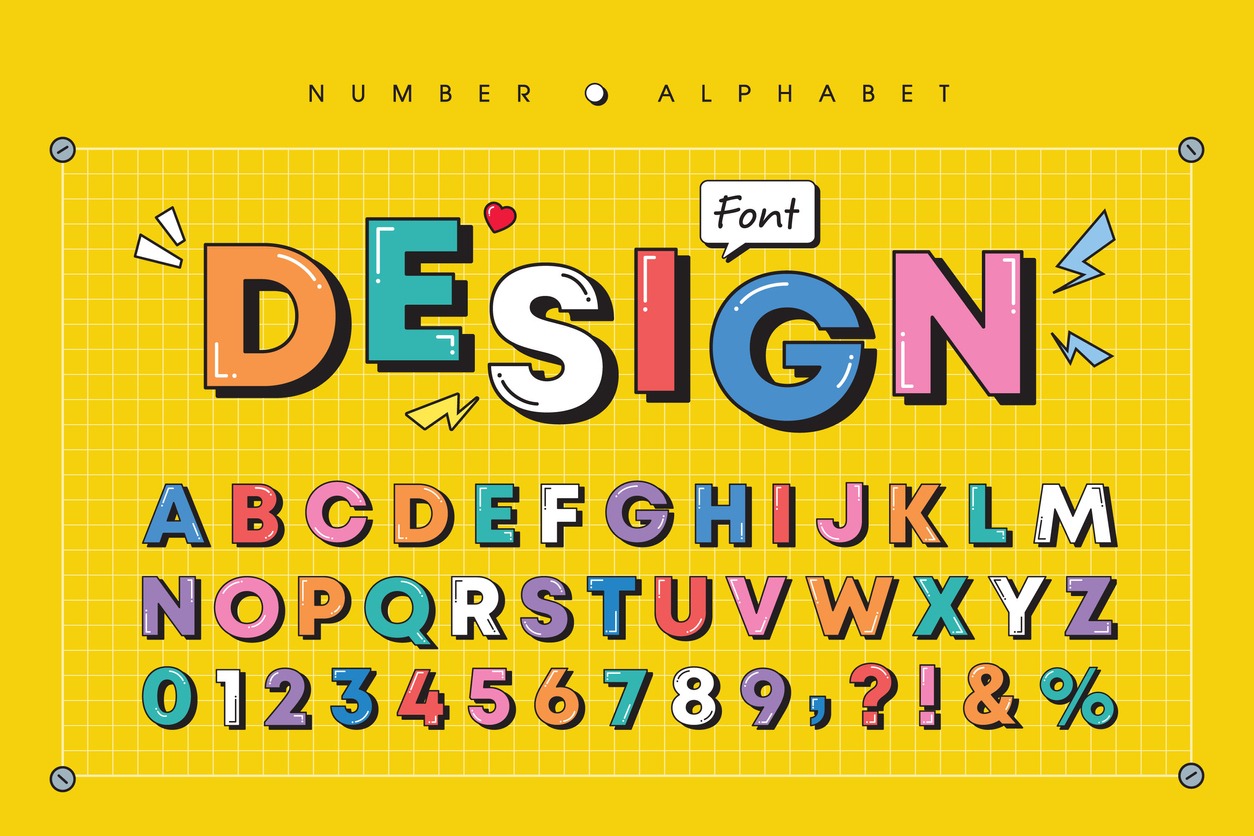 a vector art illustrating font design