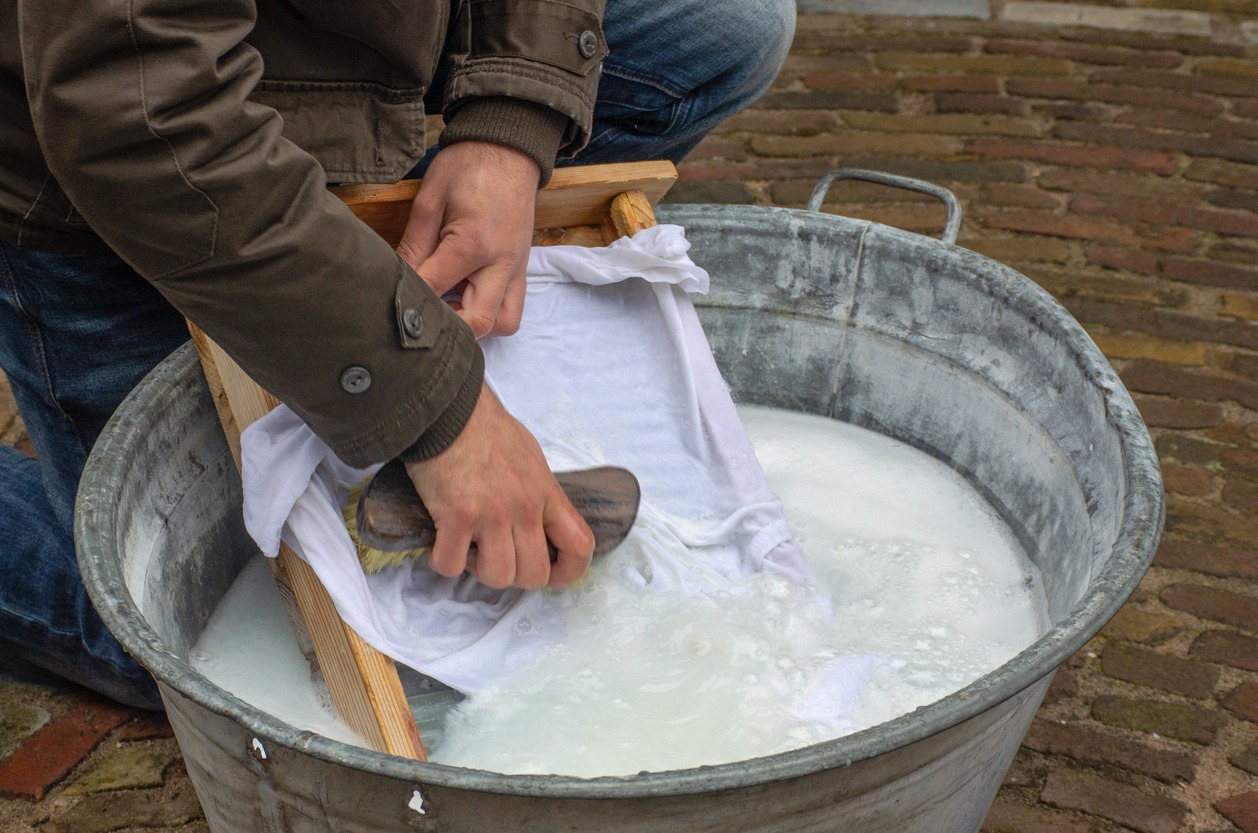 Washing being done by the traditional method
