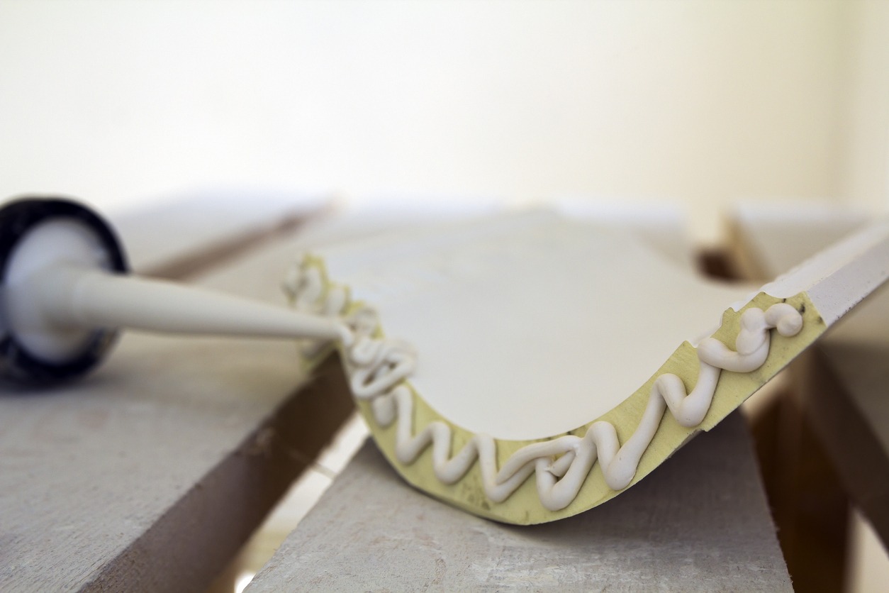 Close up details of molding with glue