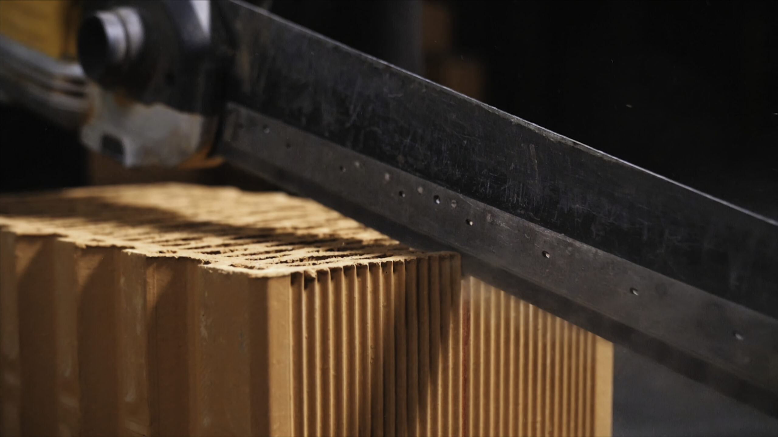 Professional saw for cutting bricks. Stock footage.Close-up of unknown worker using a professional saw cutting the brick at construction site.