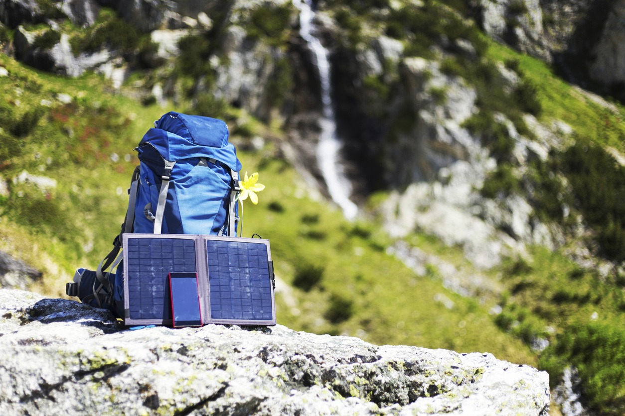 backpack with solar panel