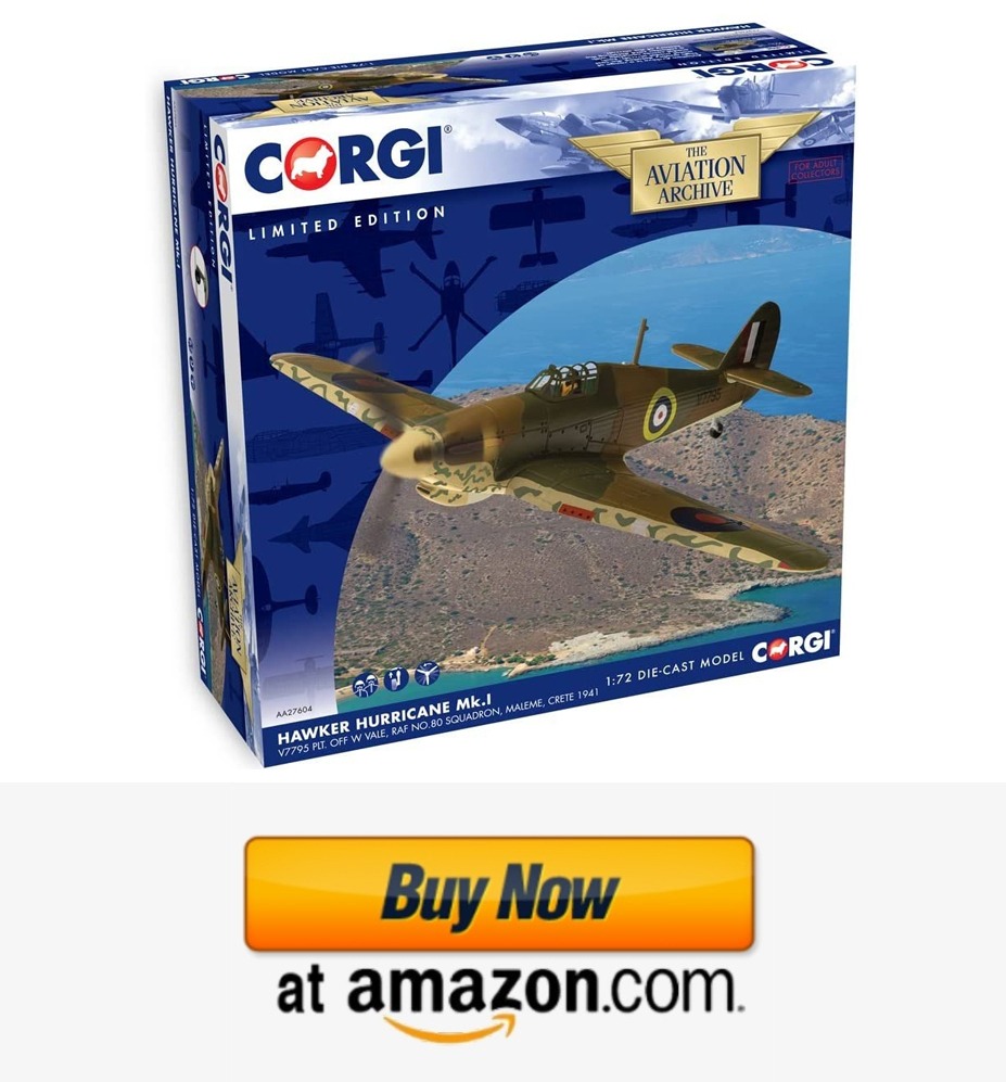 Corgi Boys Hawker Hurricane Diecast Military Aviation (AA27604)