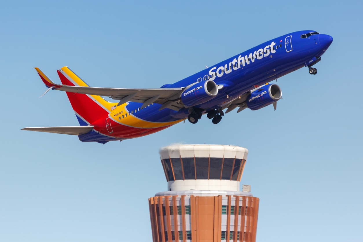 Southwest Airlines Boeing 737-800 airplane Phoenix Airport in Arizona