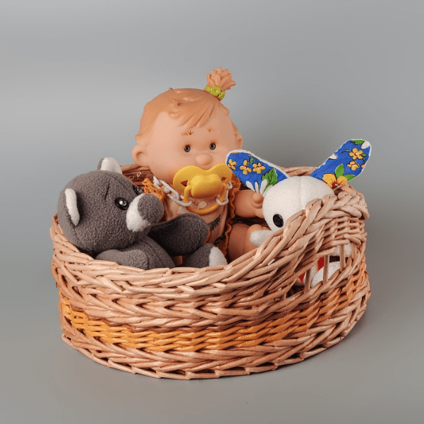 A cute toy basket for the toddler.