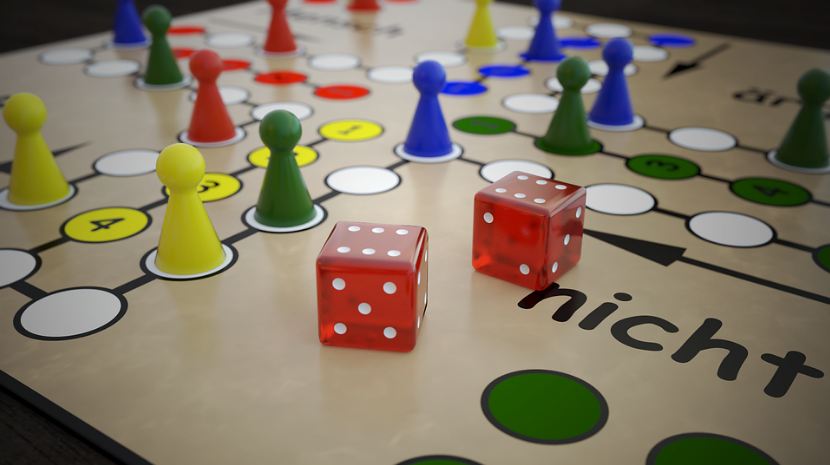 Picture of a board game called Ludo.
