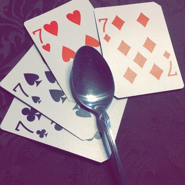 A spoon and a four-of-a-kind