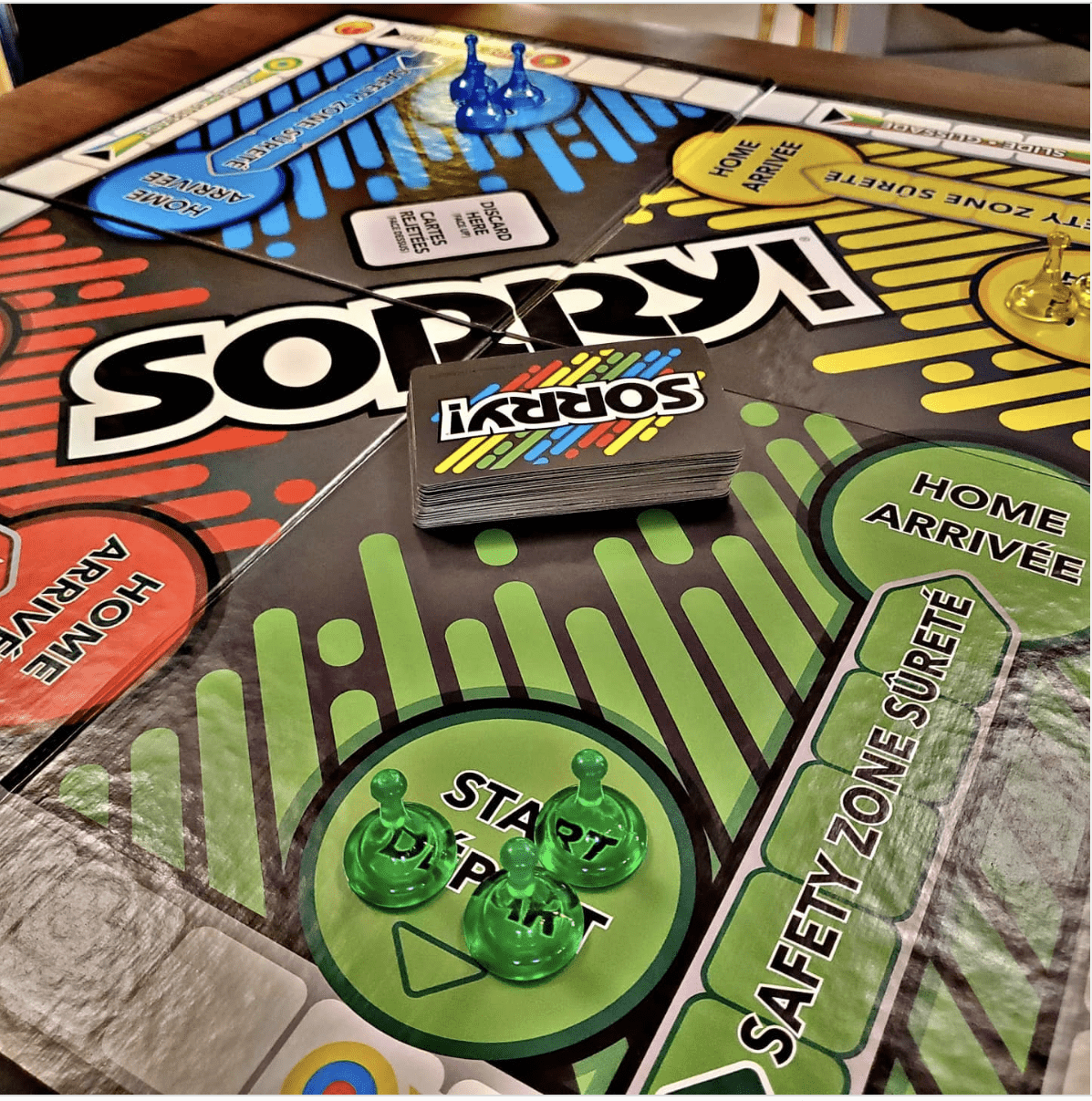 Closeup photo of the board game “Sorry!”