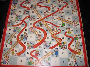 Milton Bradley "Chutes and Ladders" game board