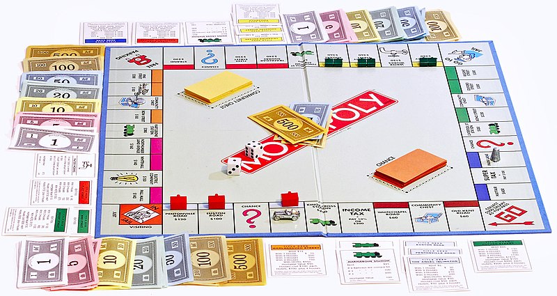Monopoly board on a white background