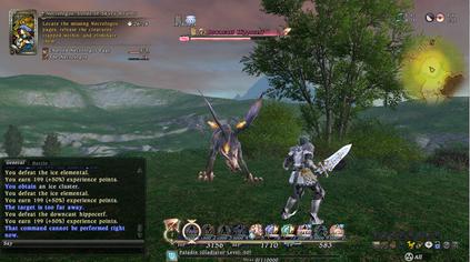 Screenshot of typical battle in the final release version of Final Fantasy XIV