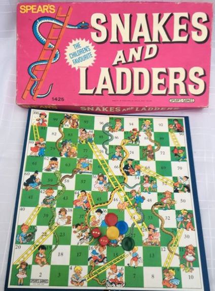Snakes and ladders classic board game