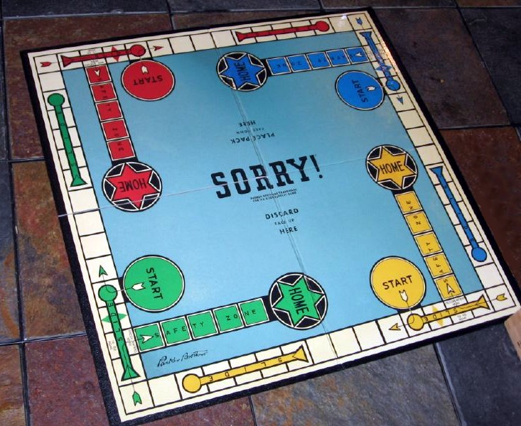 Sorry! board game 1950 edition