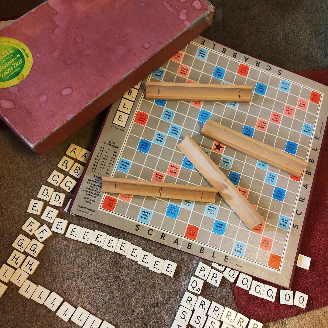 Vintage wooden Scrabble board game