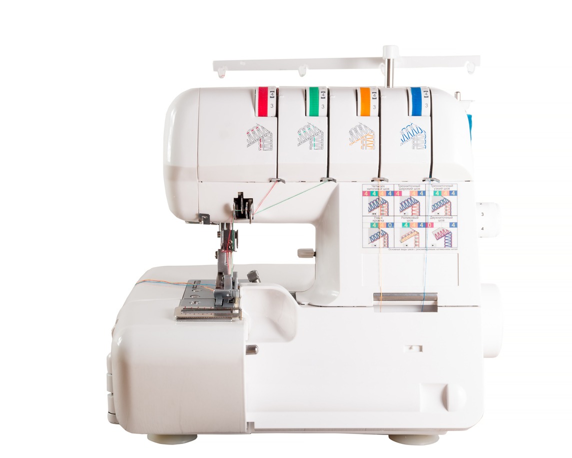 Overlock sewing machine isolated on white background