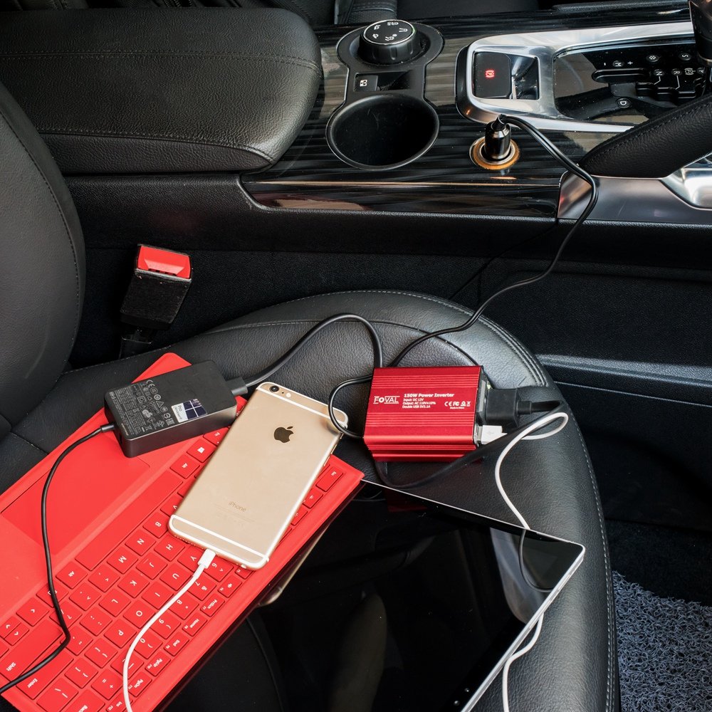 power-inverter-charging-an-iPhone-and-a-laptop