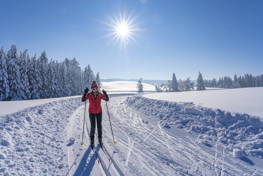 woman on cross country skiing