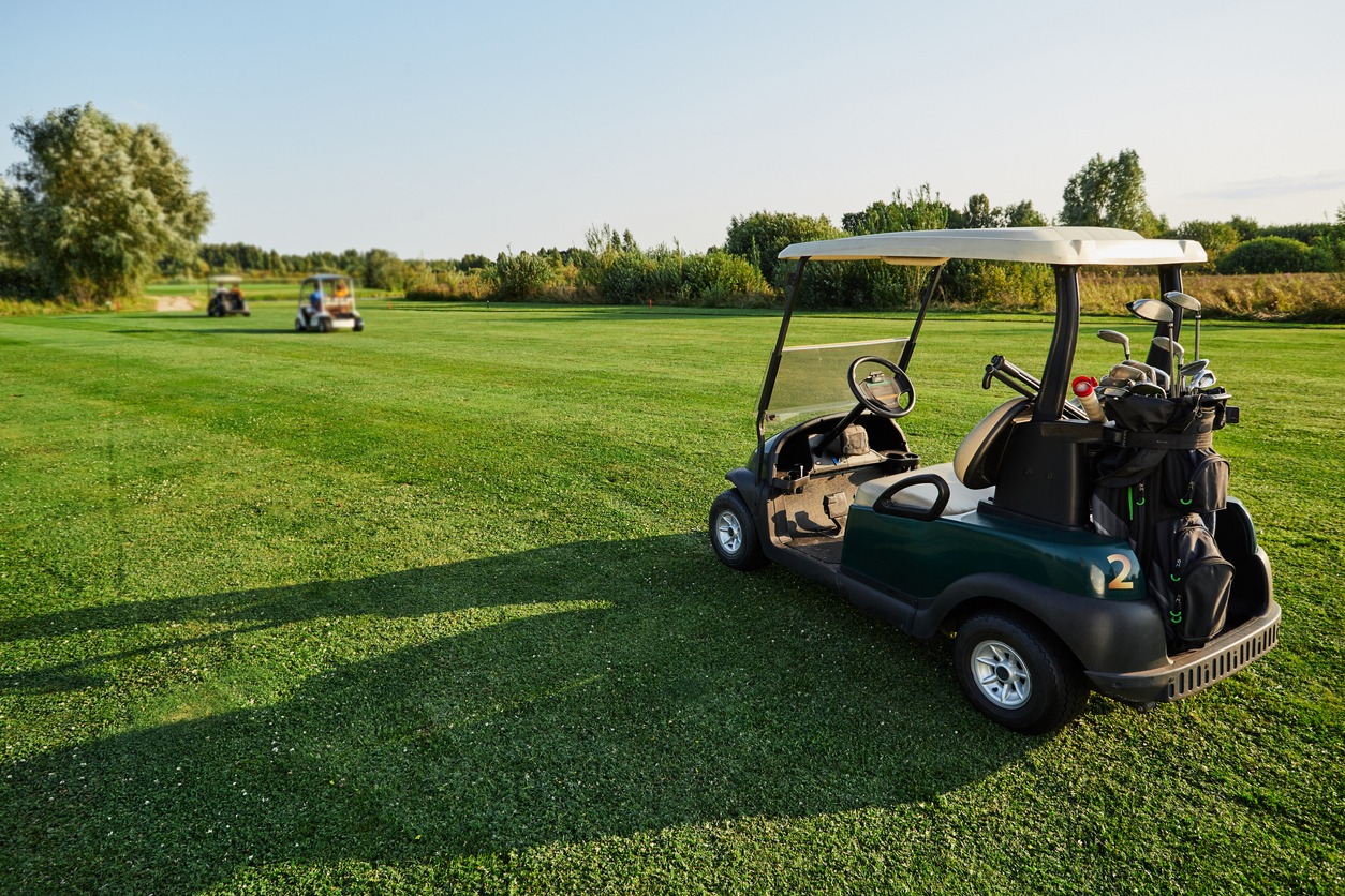 Golf Car with Golf Clubs