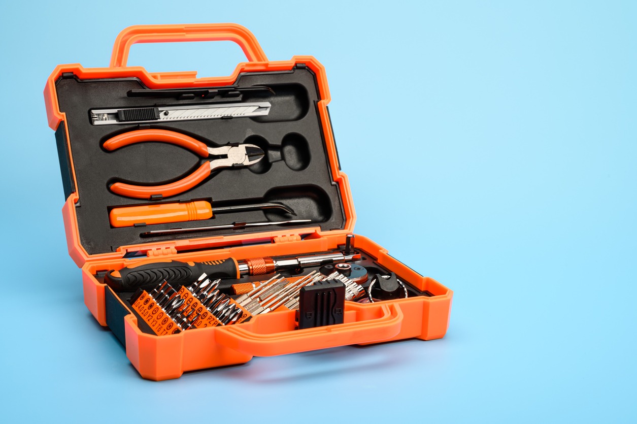 Portable toolbox in orange color