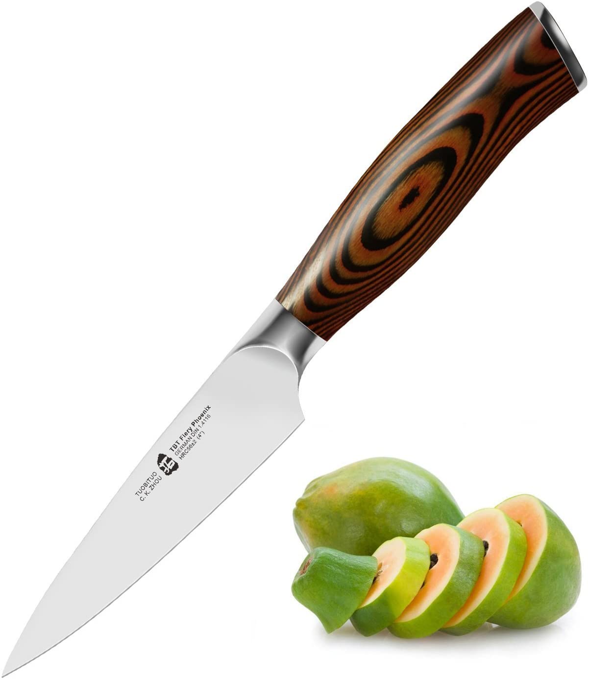 TUO-Cutlery-Paring-Knife-Small-Kitchen-Knife-Fruit-Knife-3-5-inch-German-Steel-with-Pakkawood-Handle-with-Case-4-Fiery-Series