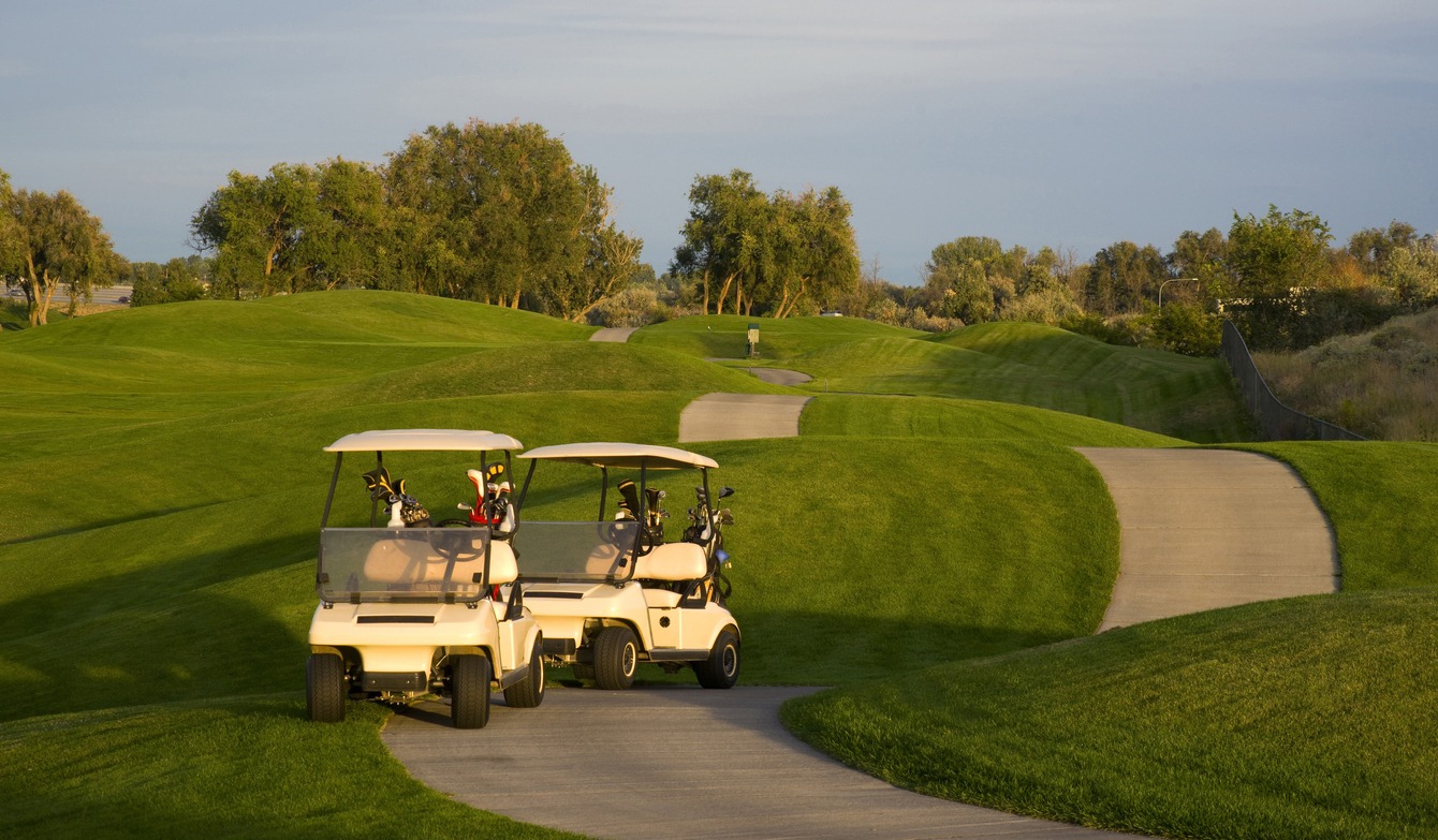 Two Golf Carts, Ninth Hole