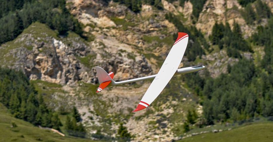 a flying RC glider