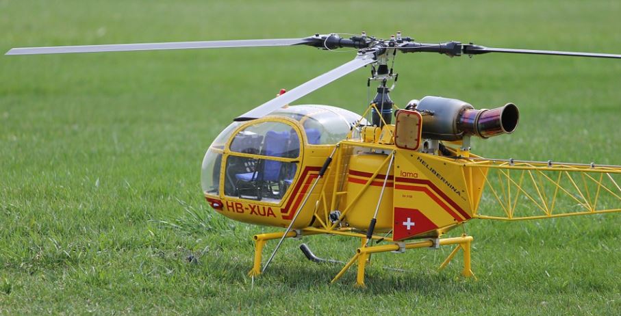 a hobby grade RC helicopter