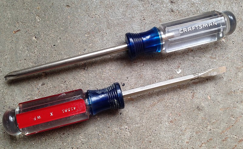 a pair of Craftsman screwdrivers