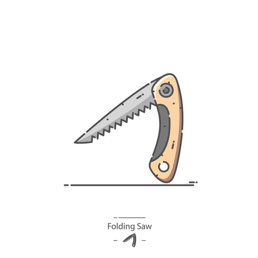 an illustration of a folding saw