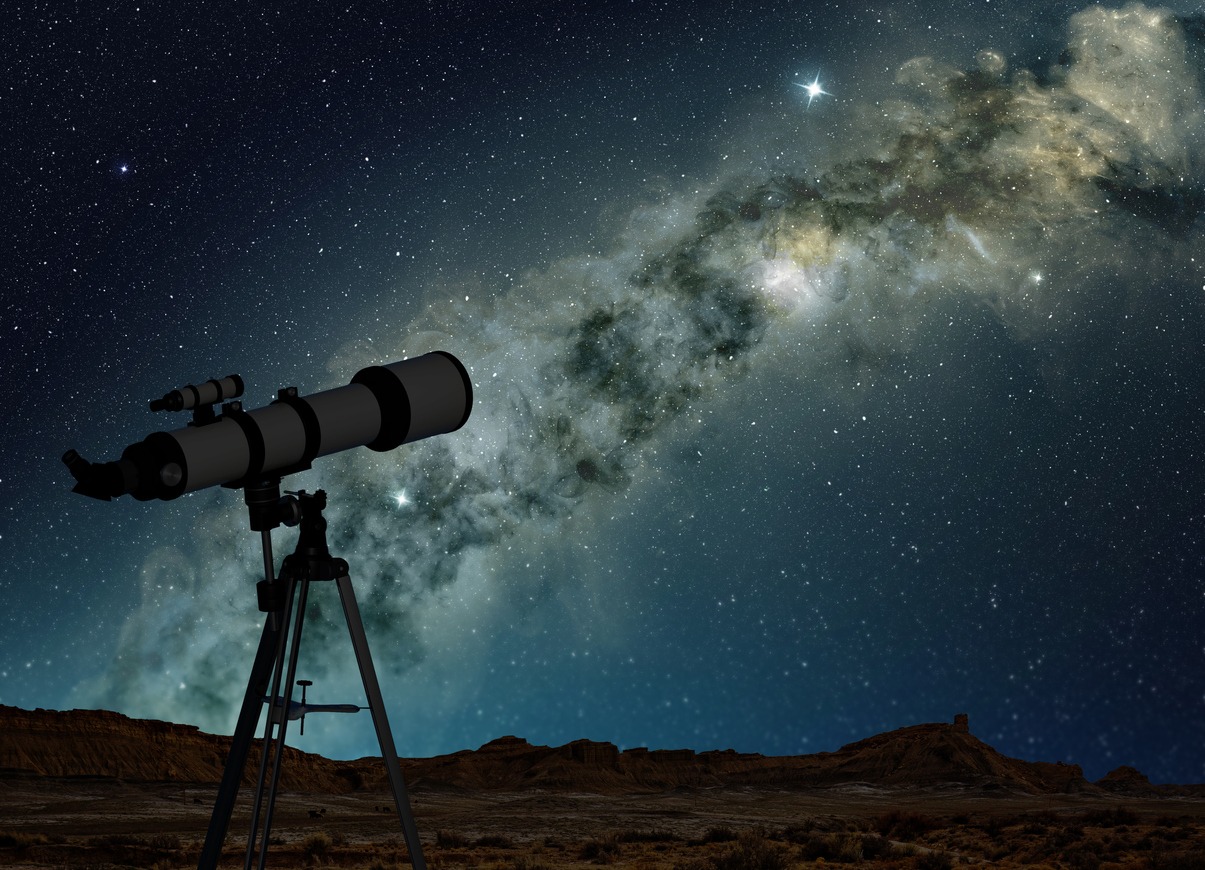 A telescope pointed at the Milky Way