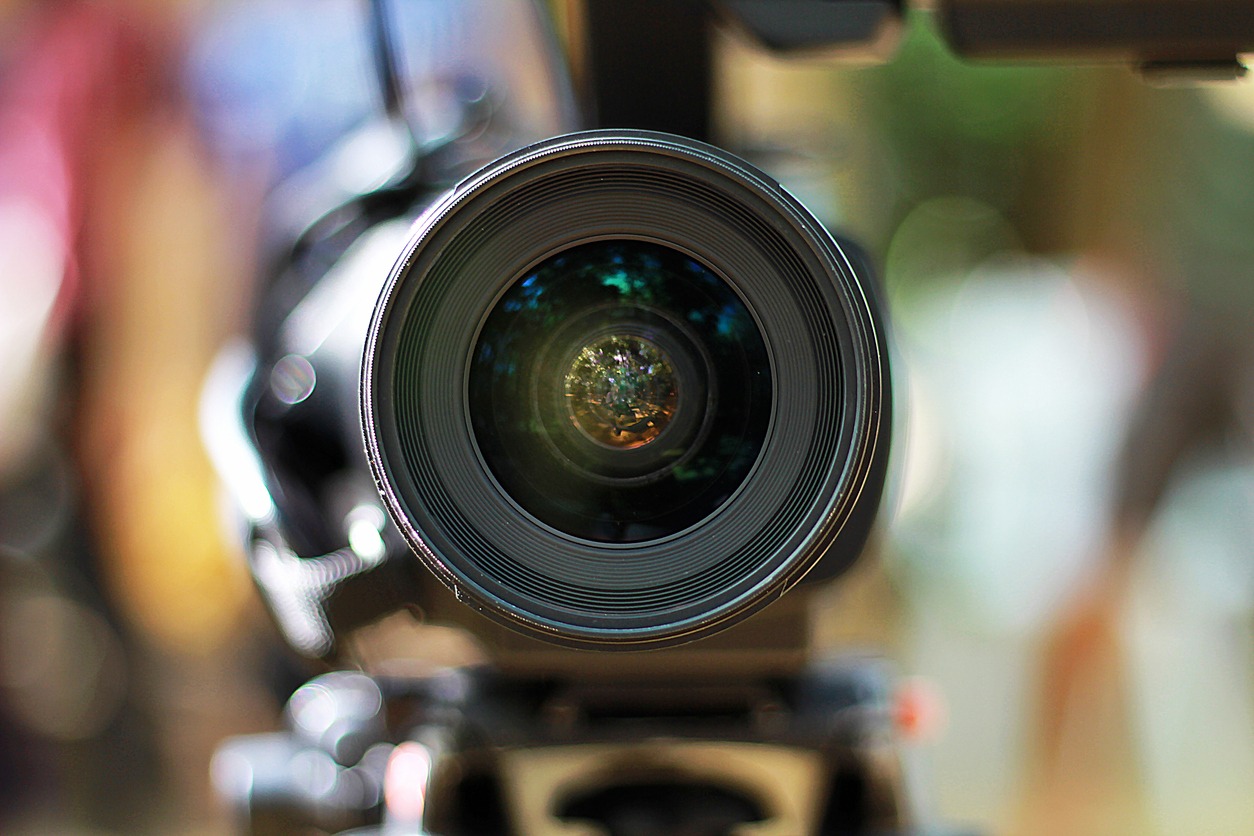 Closeup of a camera lens