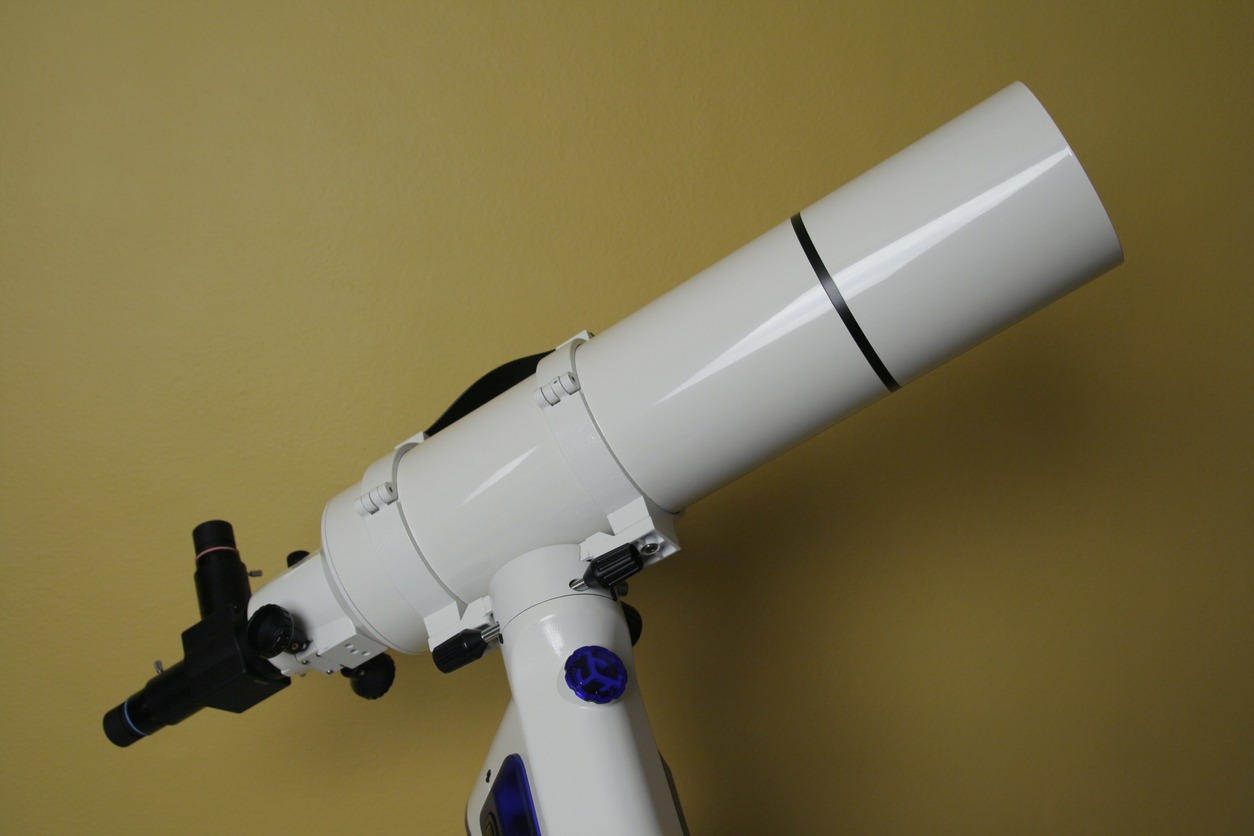 Closeup of a telescope.