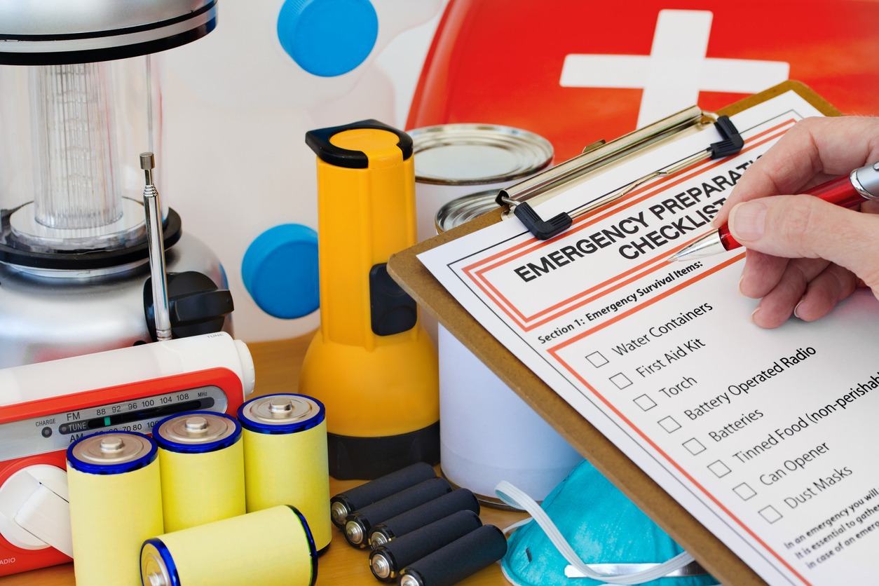 Ready for disaster - checking off the items on the emergency preparedness form