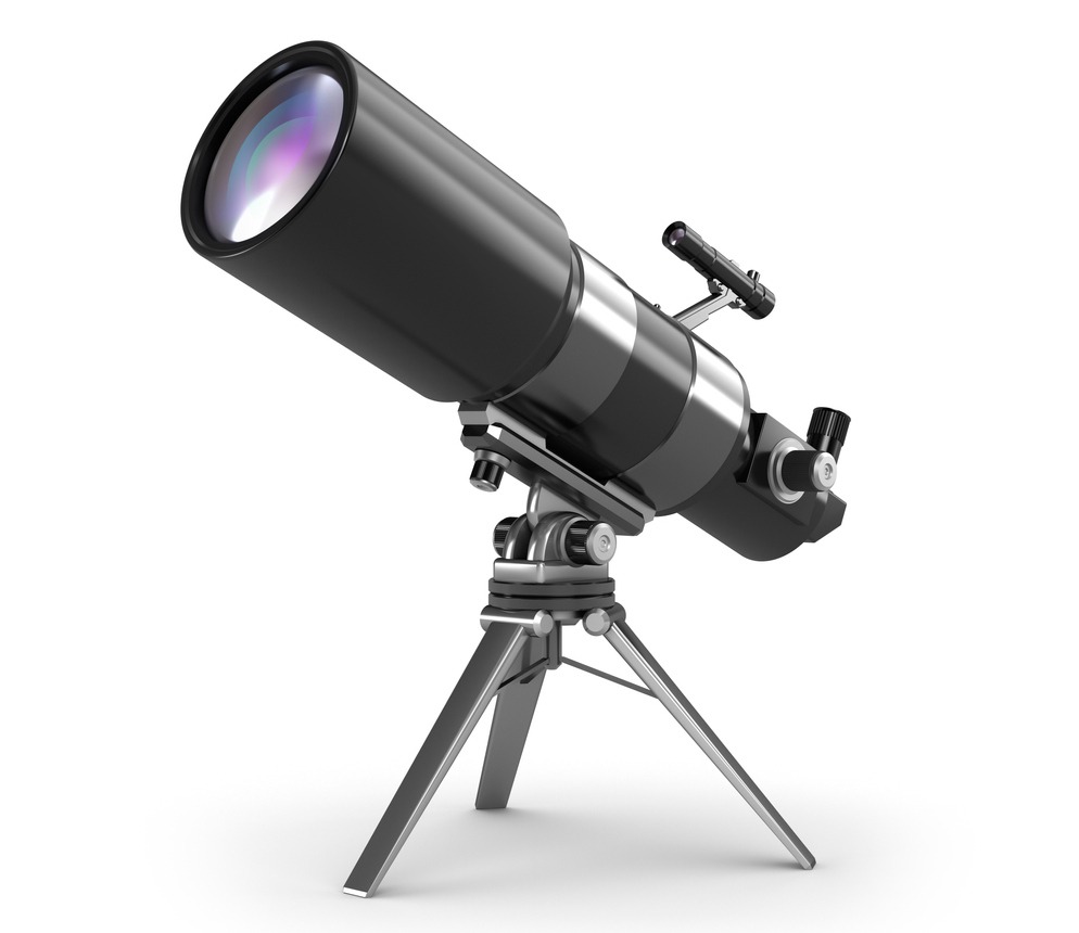 Telescope on a white background. 