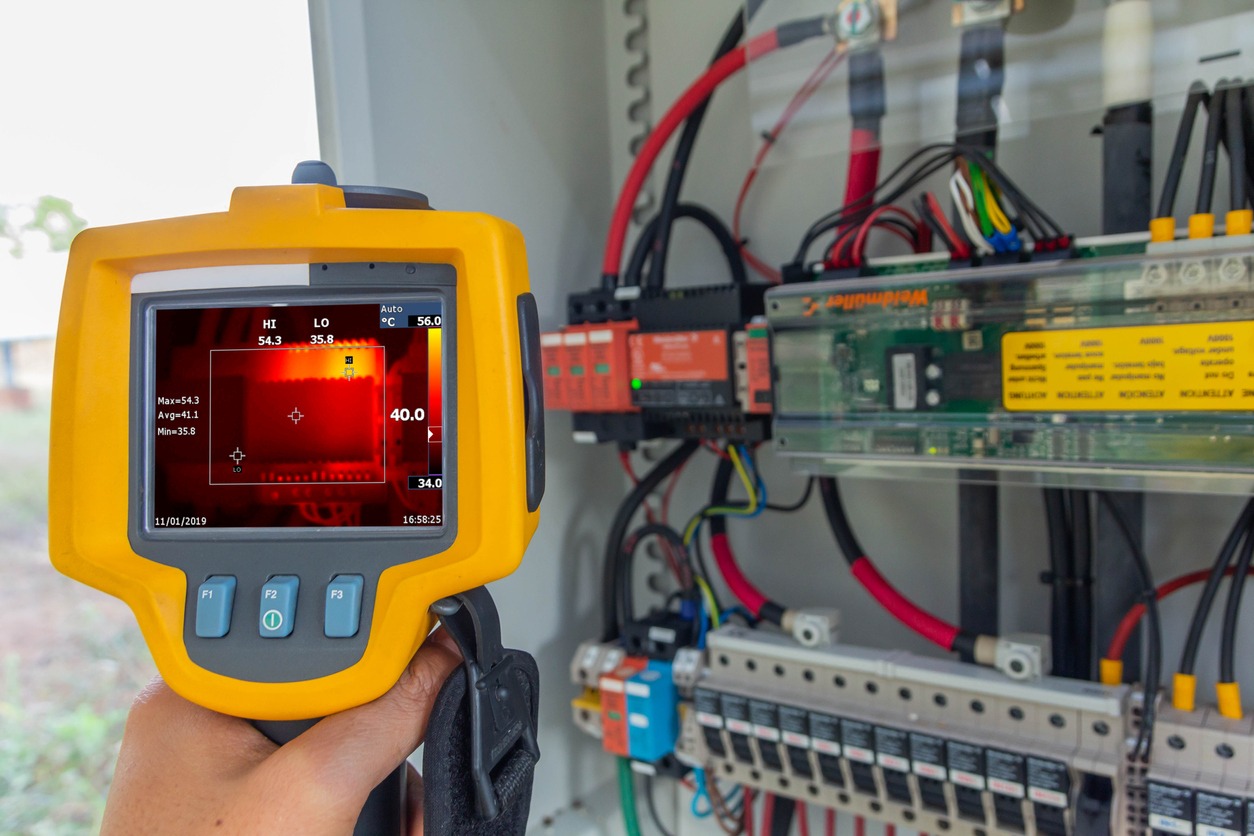 Thermal camera used to detect electrical fault