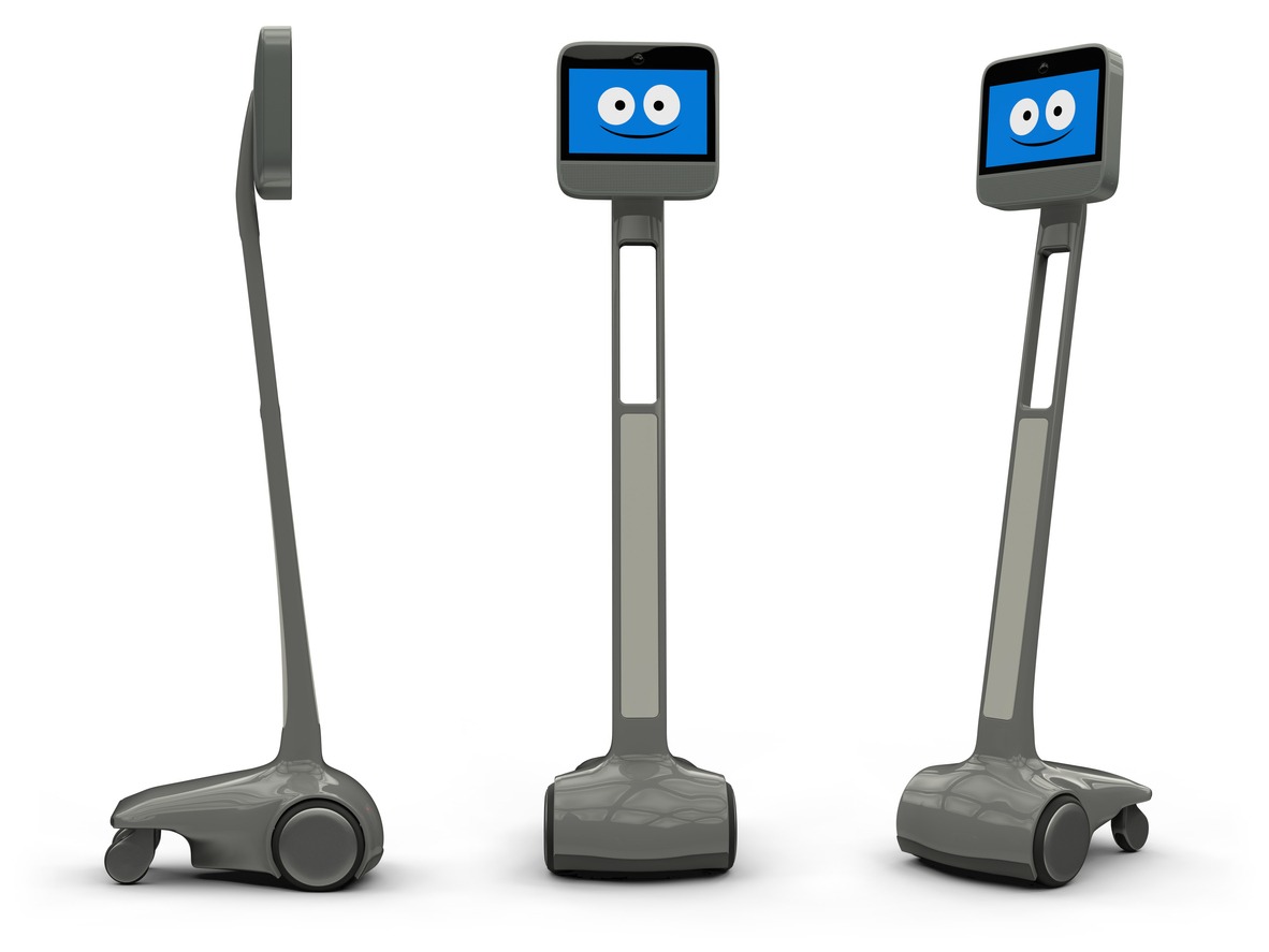 a telepresence robot from various angles. 