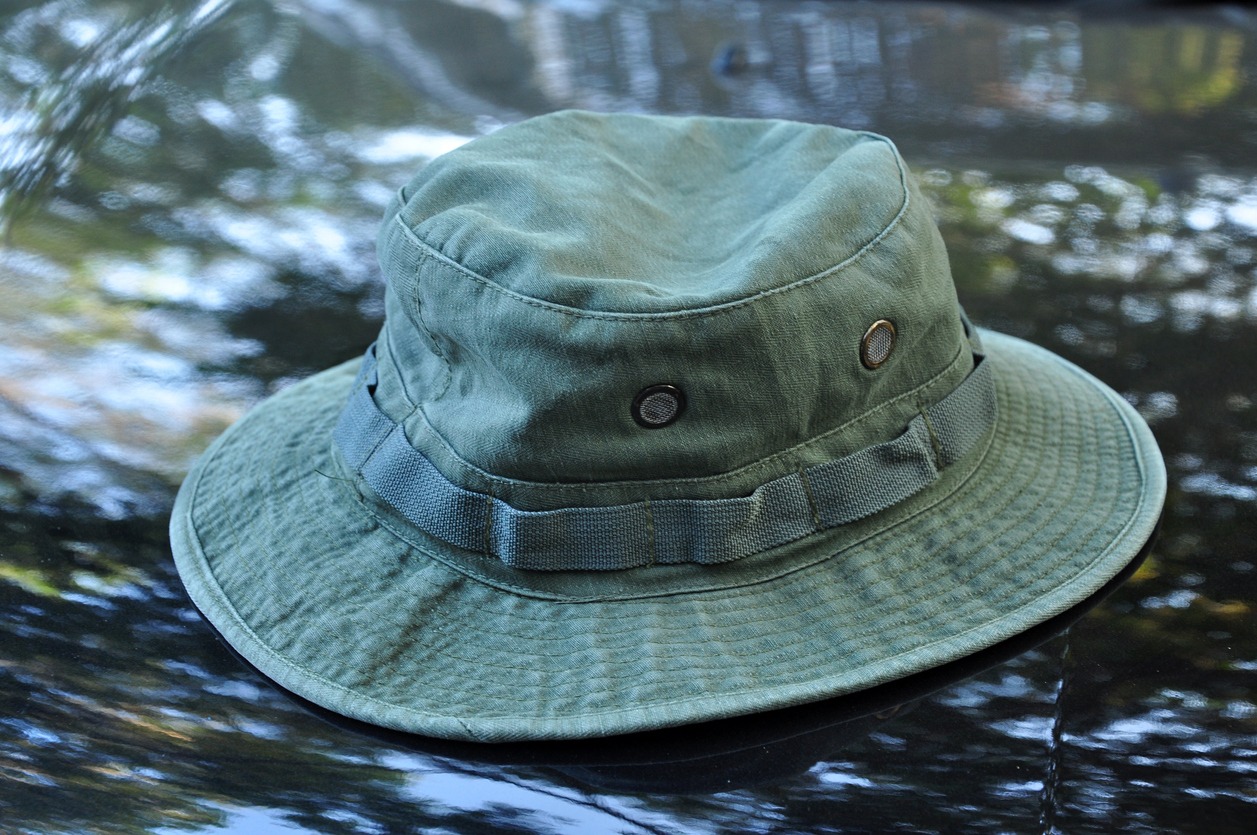 Green military boonie hat