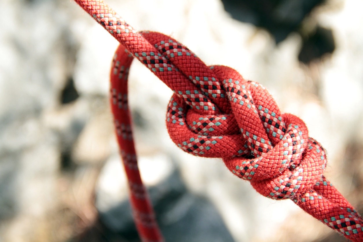 A sturdy rock climbing rope