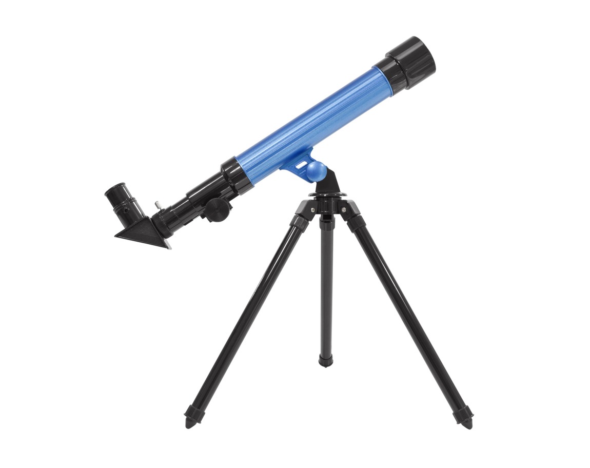 Blue isolated telescope with clipping path