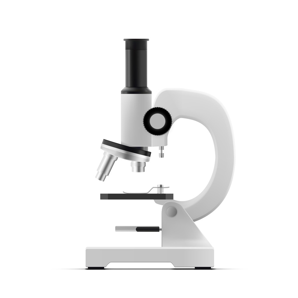 Microscope on a white background.