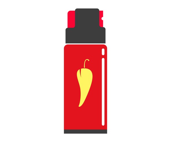 Pepper or capsicum spray isolated icon vector flat cartoon illustration, the idea of self-defense protection gas bottle clipart image