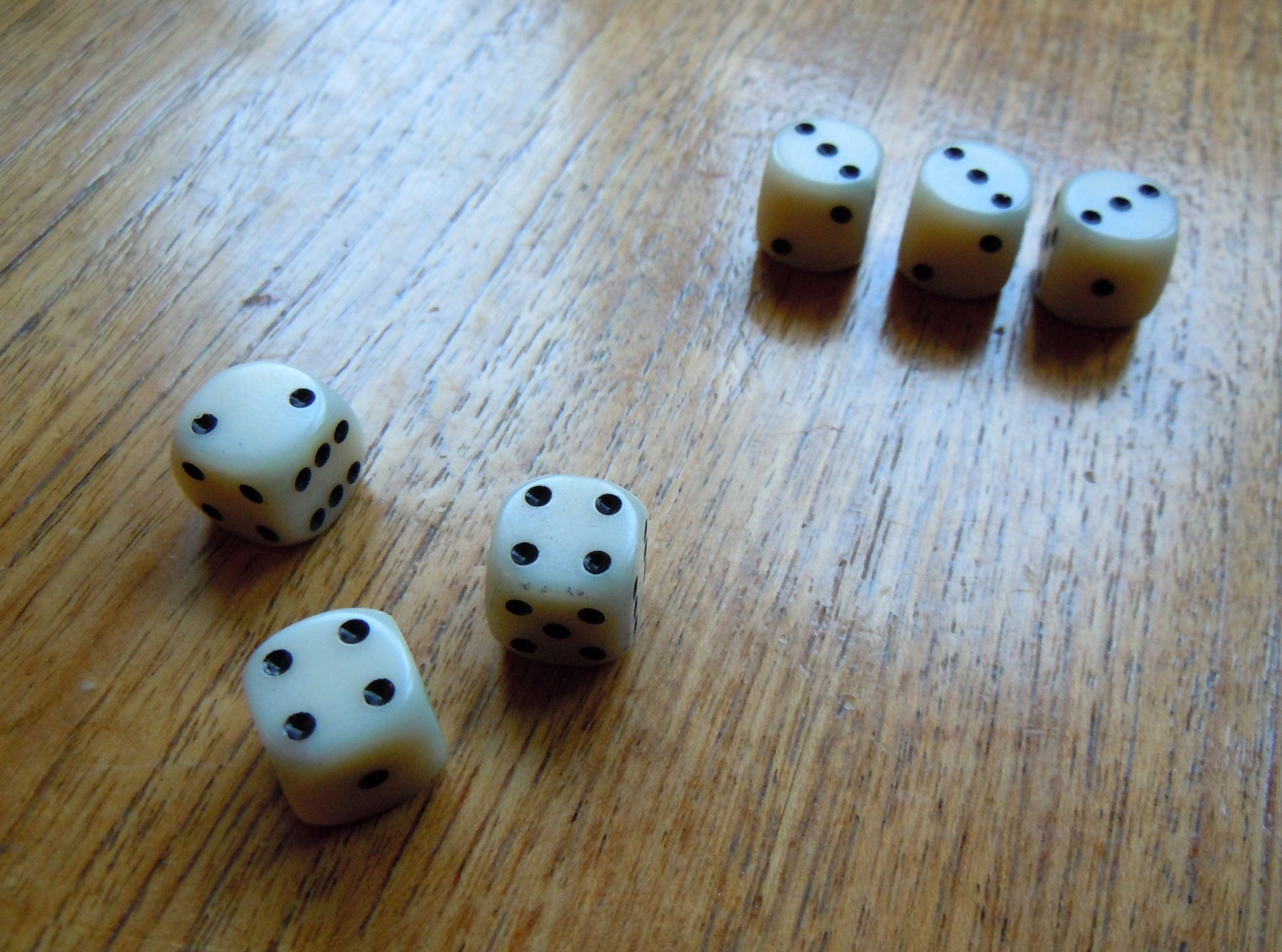 Six Farkle dice