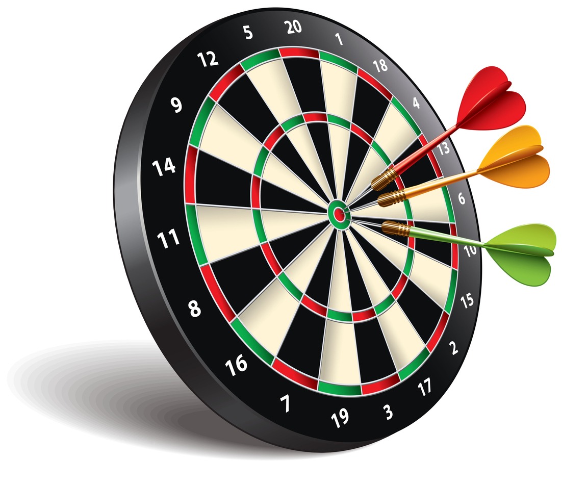 Darts target isolated on white vector