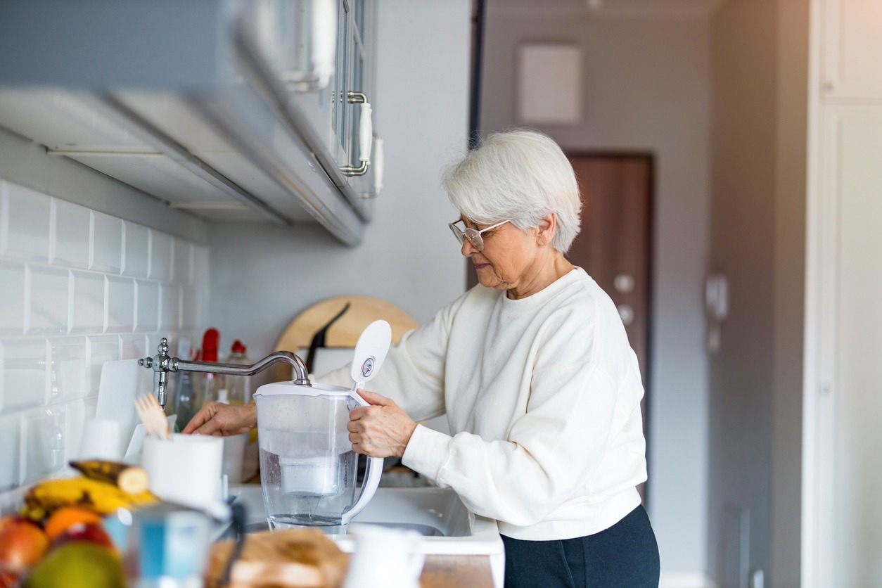 Shot of a senior woman in her kitchen