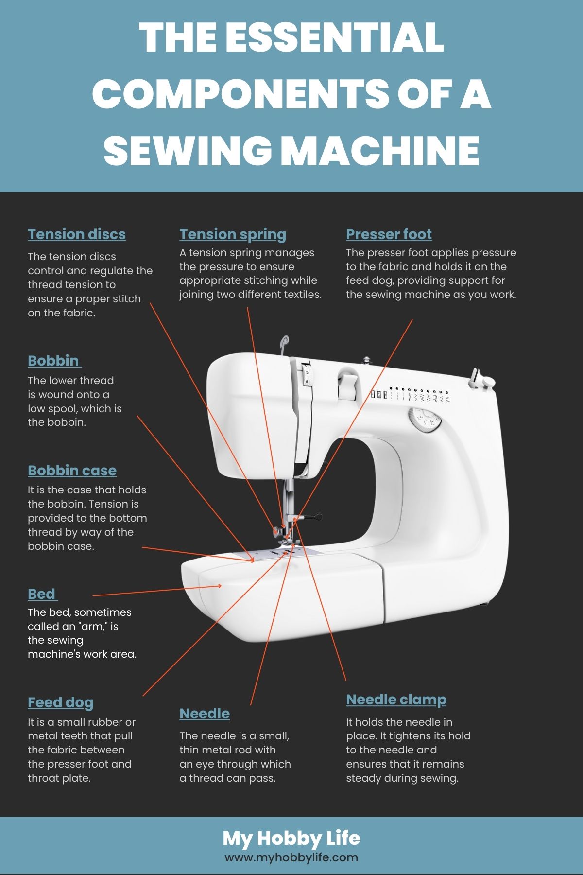 The essential components of a sewing machine