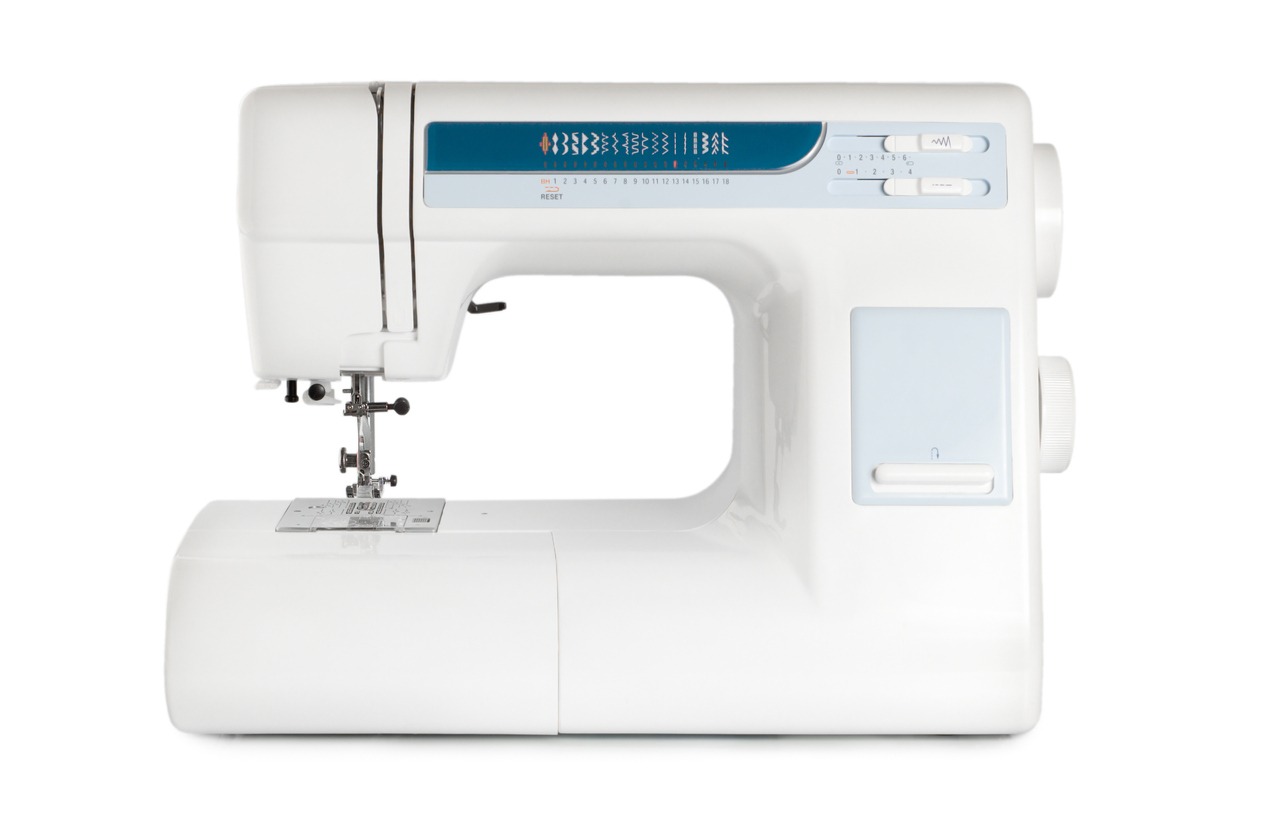 sewing machine on white bg