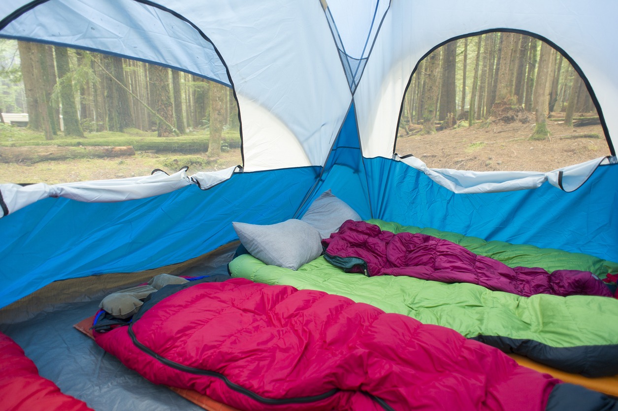tent and sleeping bags