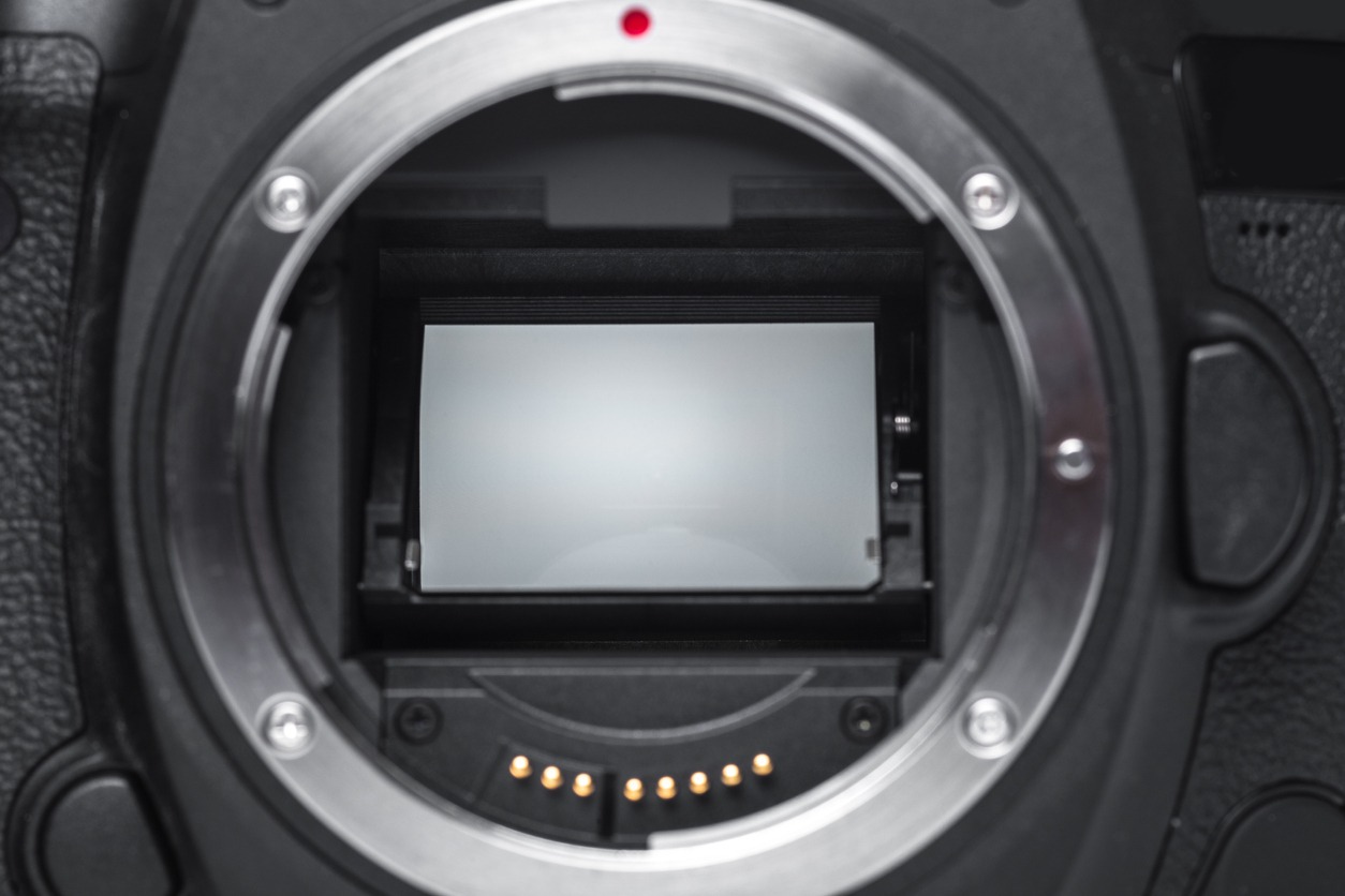 closeup of a camera image sensor
