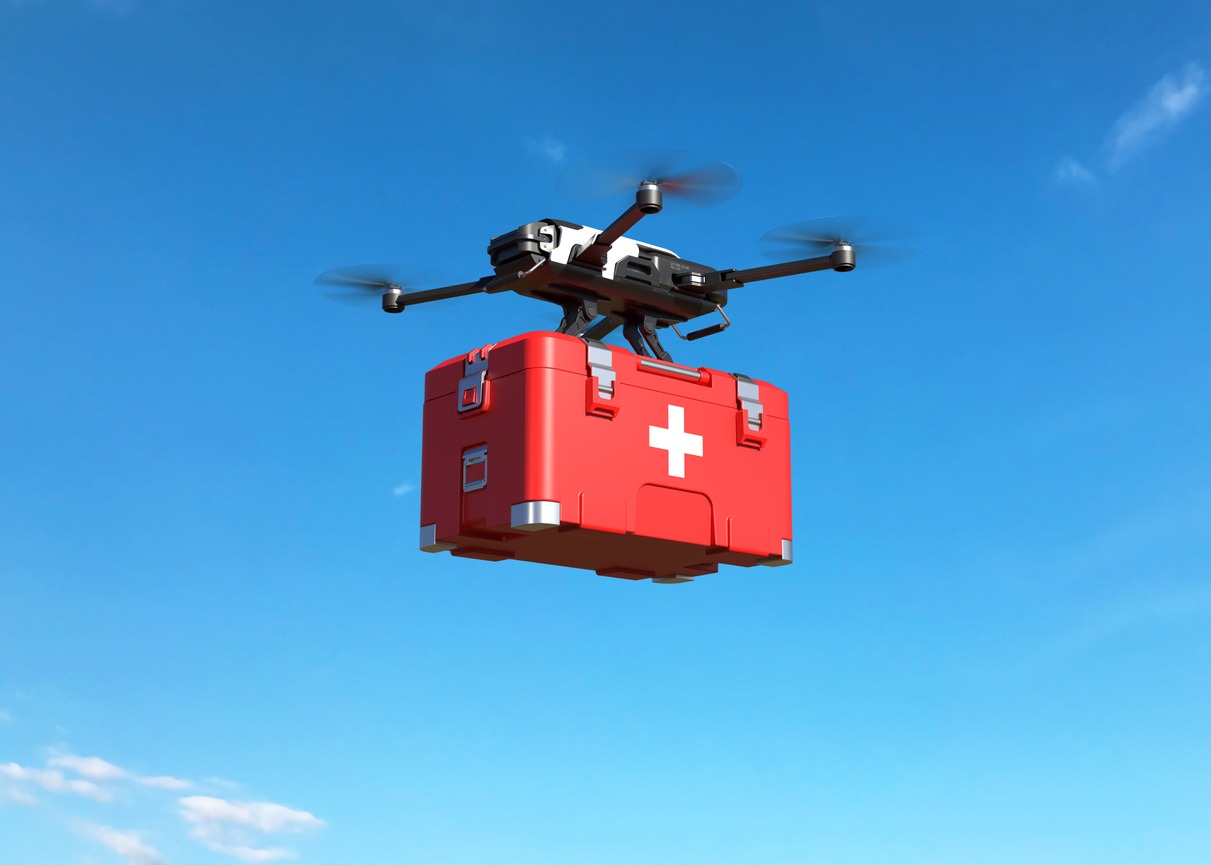 drone with a first aid kit