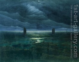 Seashore by Moonlight- German Romanticism Masterpiece